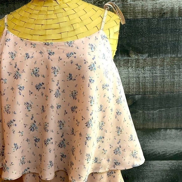 Sugarlips Pink floral tiered garden party vacation Dress - Picture 9 of 13